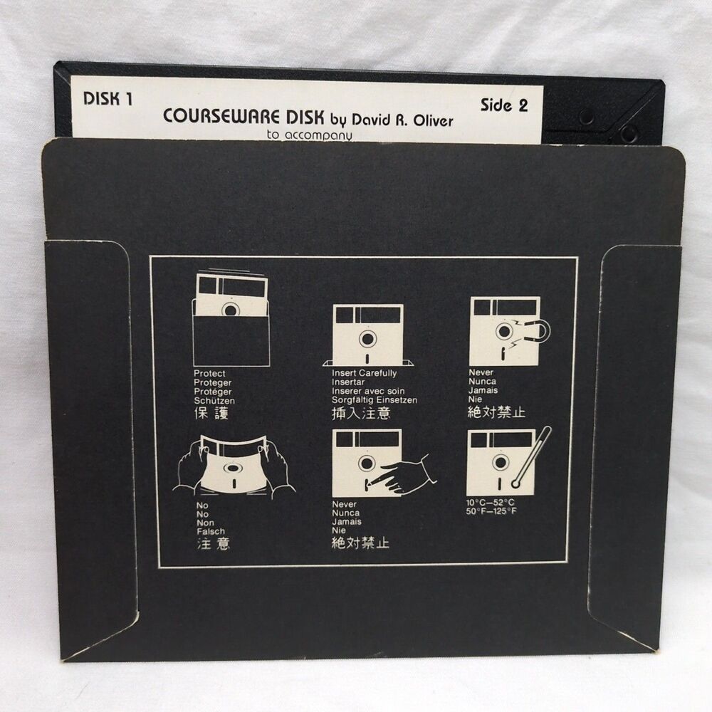 Courseware Disk 1 David R Oliver College Physics Study Guide Apple II + /IIe DOS - Picture 2 of 6